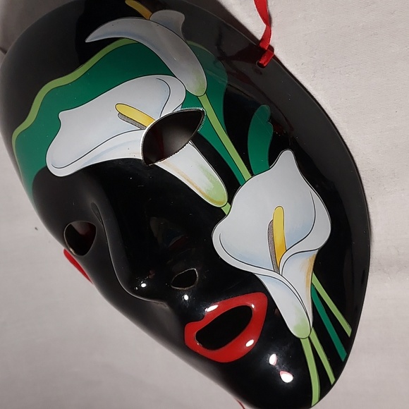 Vintage 1980 Pelzman Design Hand Painted Ceramic Carnival Face Wall Mask Vandor - Picture 2 of 7